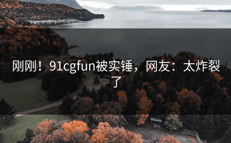 刚刚！91cgfun被实锤，网友：太炸裂了