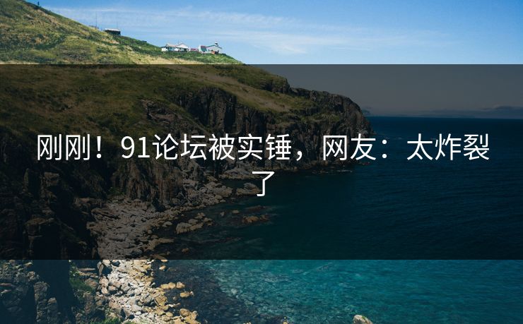 刚刚！91论坛被实锤，网友：太炸裂了