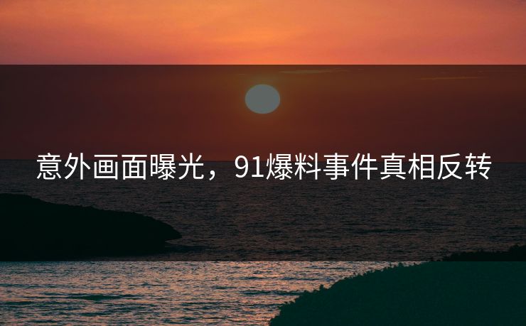 意外画面曝光，91爆料事件真相反转