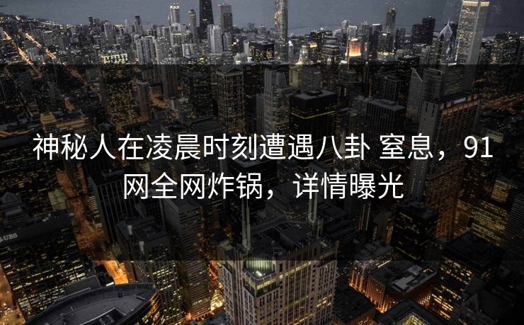 神秘人在凌晨时刻遭遇八卦 窒息，91网全网炸锅，详情曝光