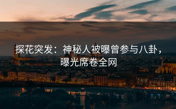 探花突发：神秘人被曝曾参与八卦，曝光席卷全网